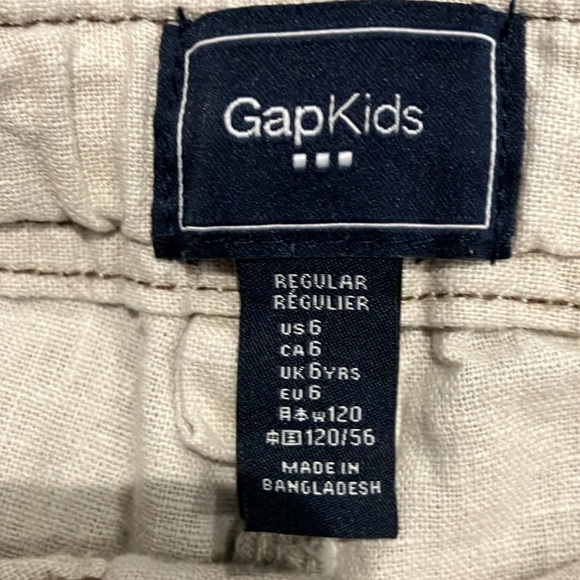 Boys linen type fabric long pants by GapKids size 6 regular - Picture 2 of 5
